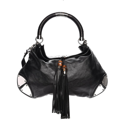 Gucci Calfskin Large Indy Top Handle Hobo Black 1 of 10
