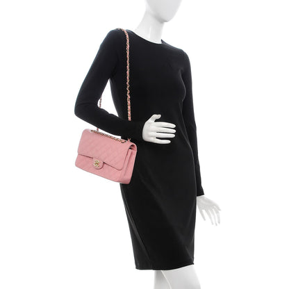 Chanel Caviar Quilted Medium Double Flap Pink 2 of 10