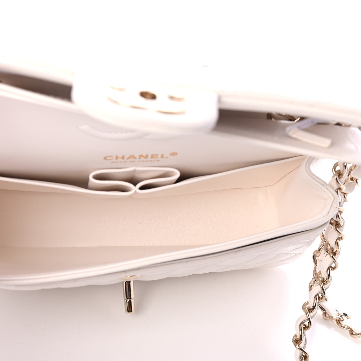 Chanel Caviar Quilted Small Double Flap White 4 of 4