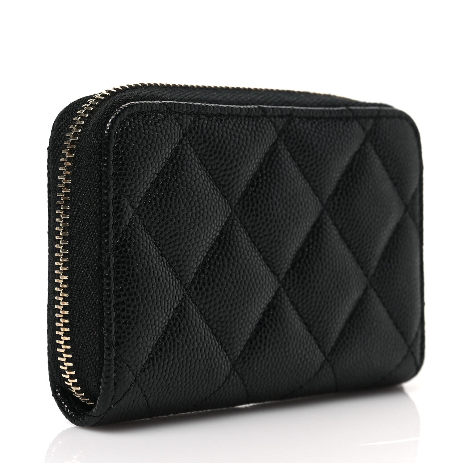 Chanel Caviar Quilted Perforated CC Zip Coin Purse Black 3 of 8