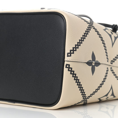 Louis Vuitton Empreinte Monogram Giant Broderies Neonoe MM Cream Black 10 of 12