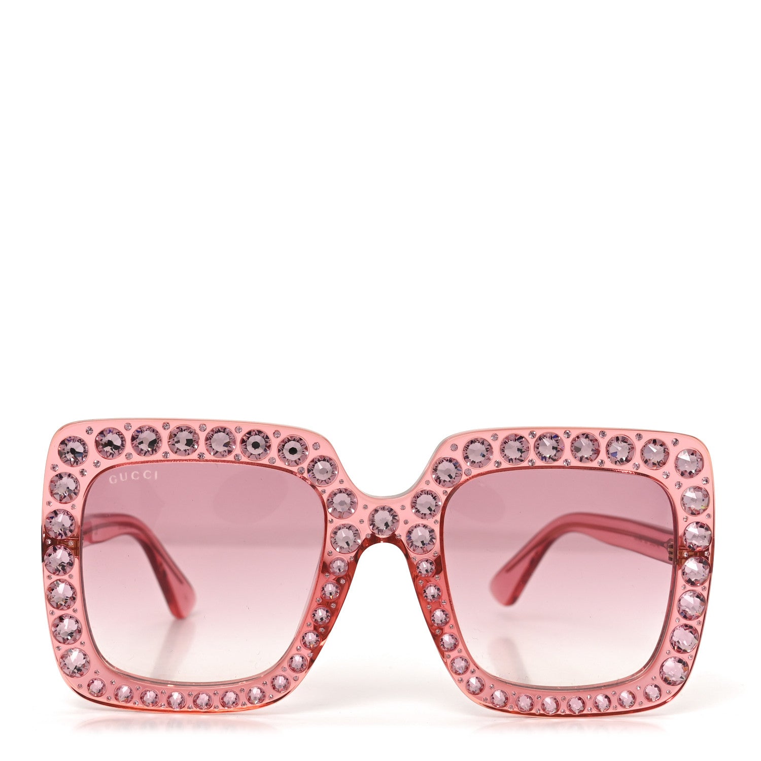 Gucci Acetate Crystal Oversize Sunglasses GG0148S Pink 2 of 7