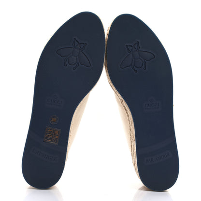 Gucci Canvas Logo Lace-Up Platform Espadrilles 36 Greggio Grege 5 of 9