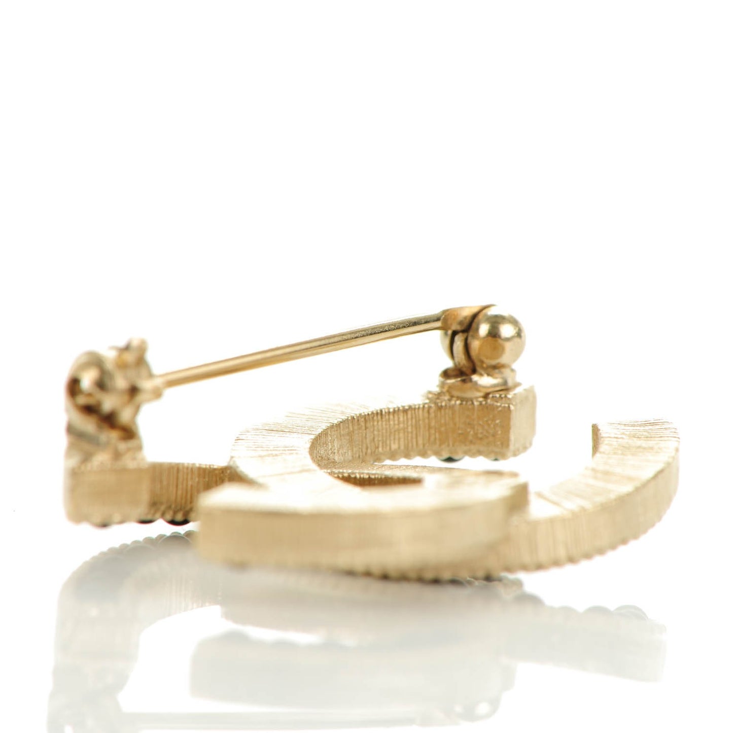 Bead CC Brooch Black Light Gold