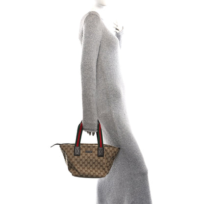 Gucci GG Monogram Small Web Handle Bucket Tote  Dark Brown 2 of 10