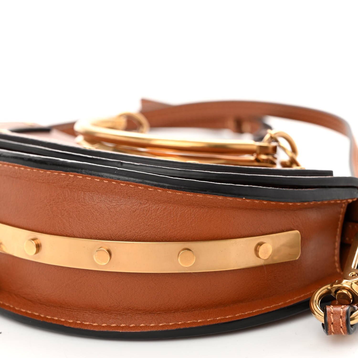 Chloe Calfskin Small Nile Bracelet Minaudiere Bag Caramel 9 of 10