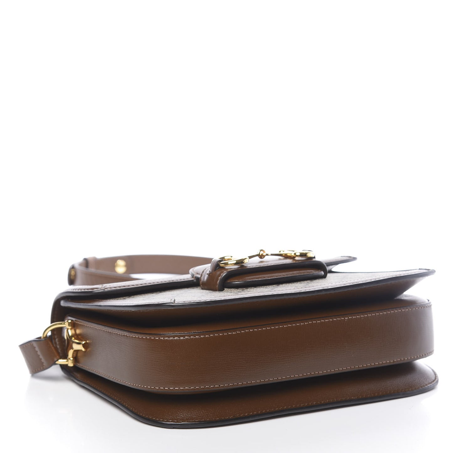 GG Supreme Monogram Horsebit 1955 Shoulder Bag Beige Brown Sugar