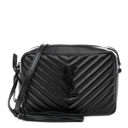 Saint Laurent Calfskin Matelasse Monogram Monochrome Lou Camera Bag Black 1 of 12