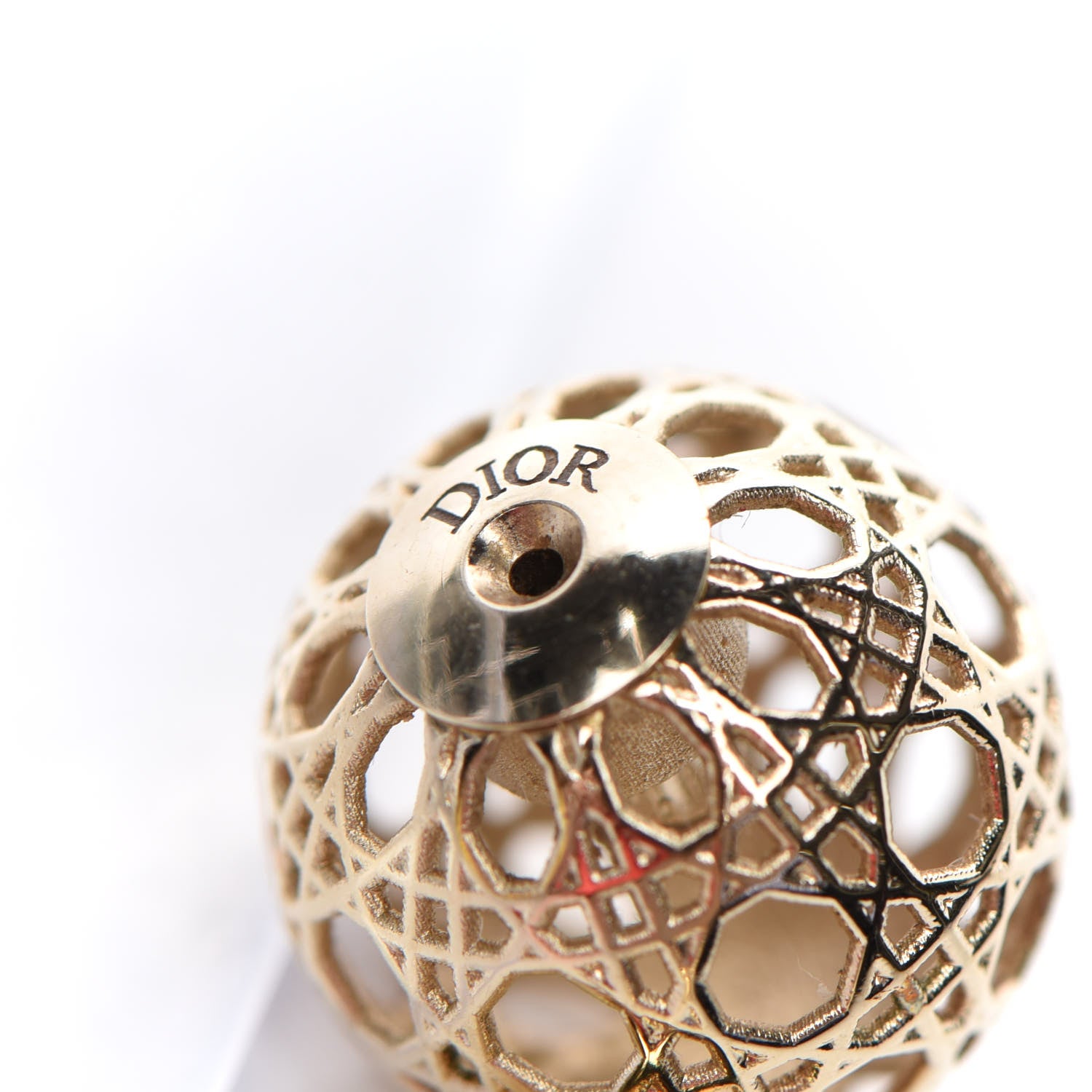 Christian Dior Cannage Mise En Dior Tribal Earrings Gold 4 of 4