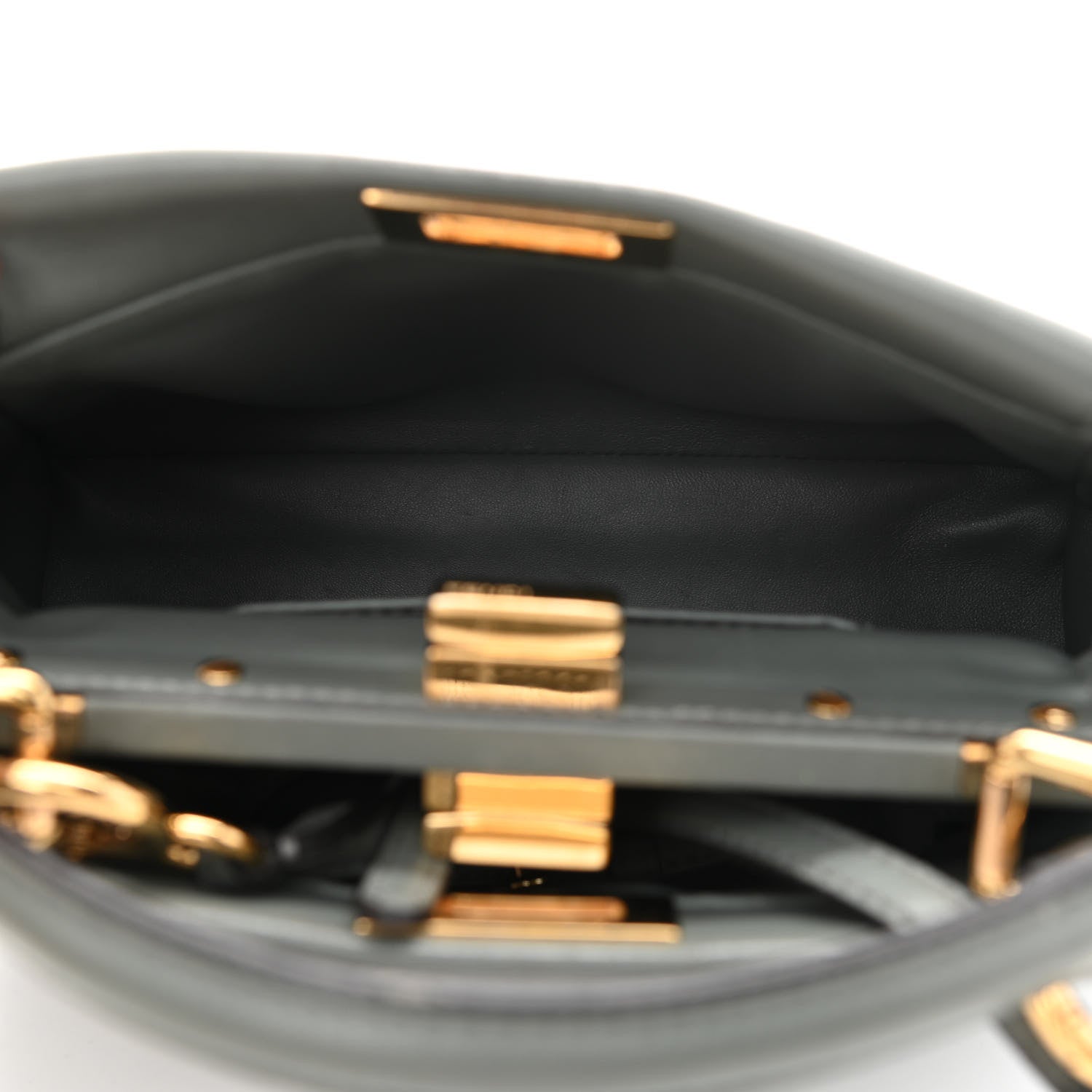 Fendi Nappa Mini Peekaboo Iconic Satchel Fumo 4 of 11