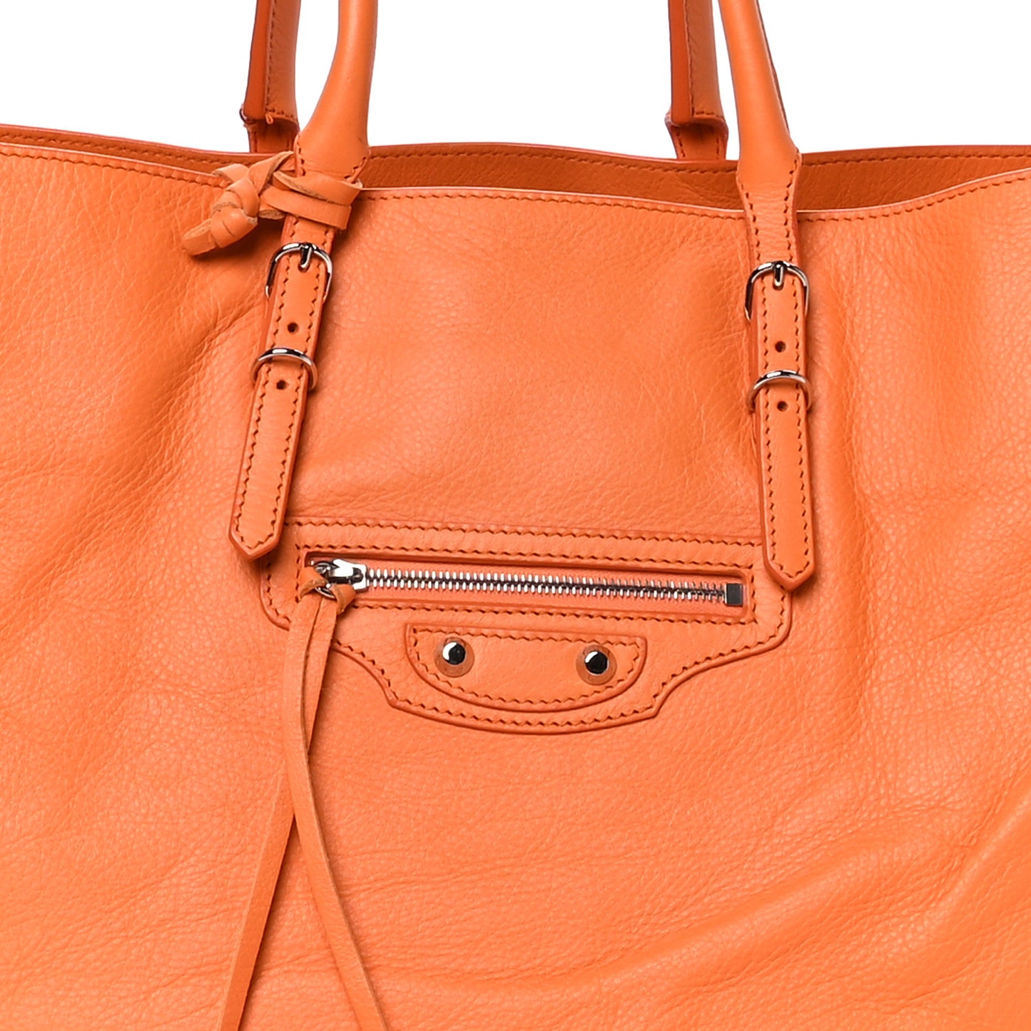 Veau Papier A4 Zip Around Tote Mandarine
