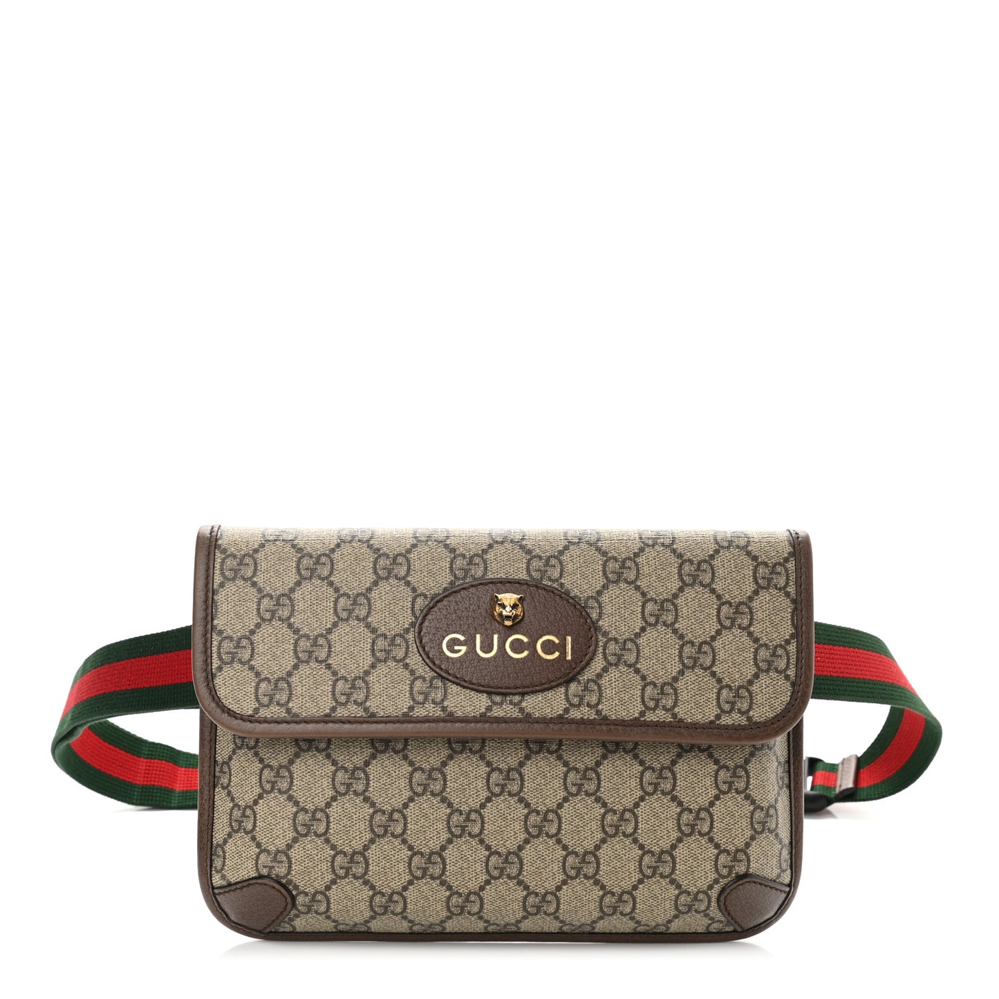 GG Supreme Monogram Neo Vintage Web Belt Bag Brown