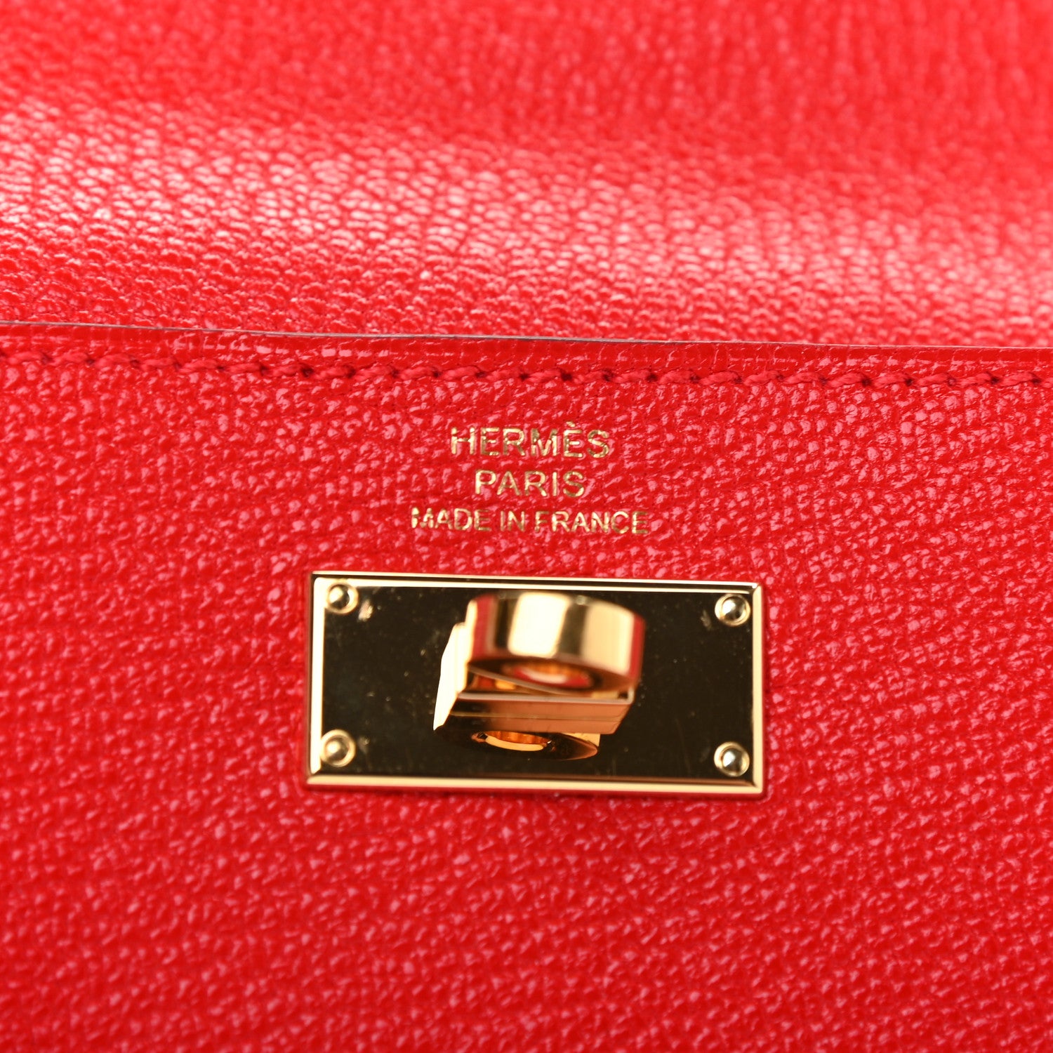 Hermes Chevre Mysore Kelly Pocket Compact Wallet Rouge de Coeur 6 of 7