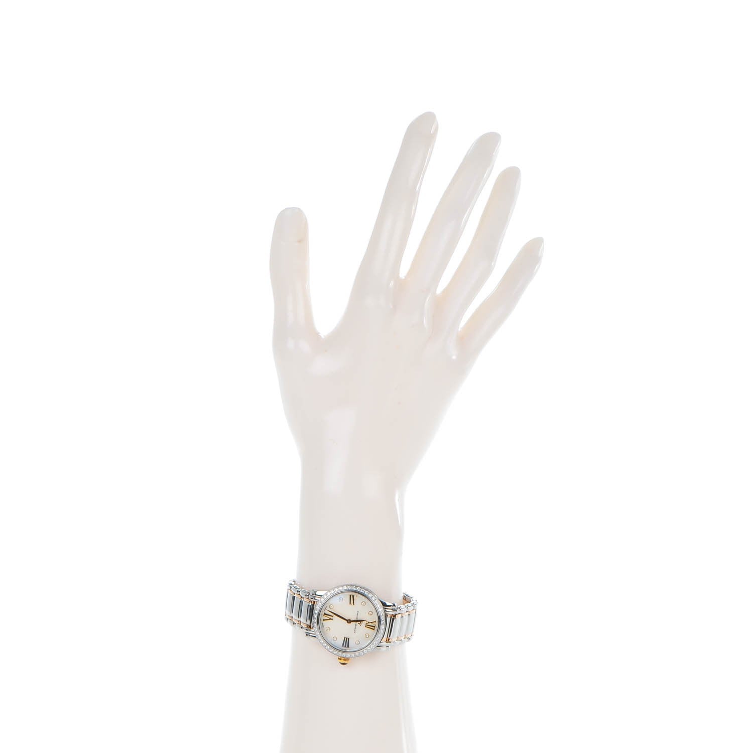 David Yurman Stainless Steel 18K Rose Gold Diamond Bezel Mother of Pearl 30mm Classic Quartz Watch 2 of 8