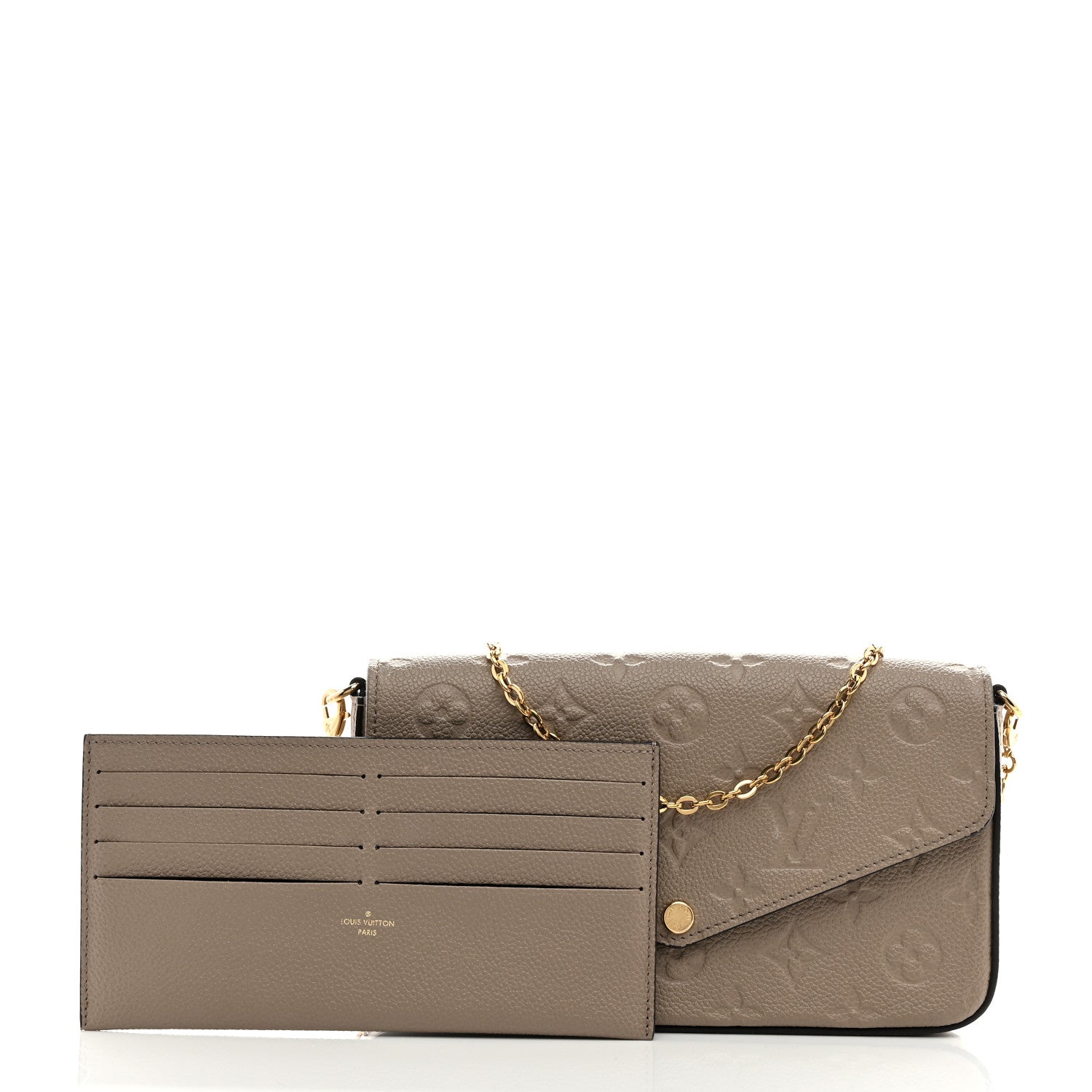 Louis Vuitton Empreinte Pochette Felicie Chain Wallet Tourterelle 2 of 10