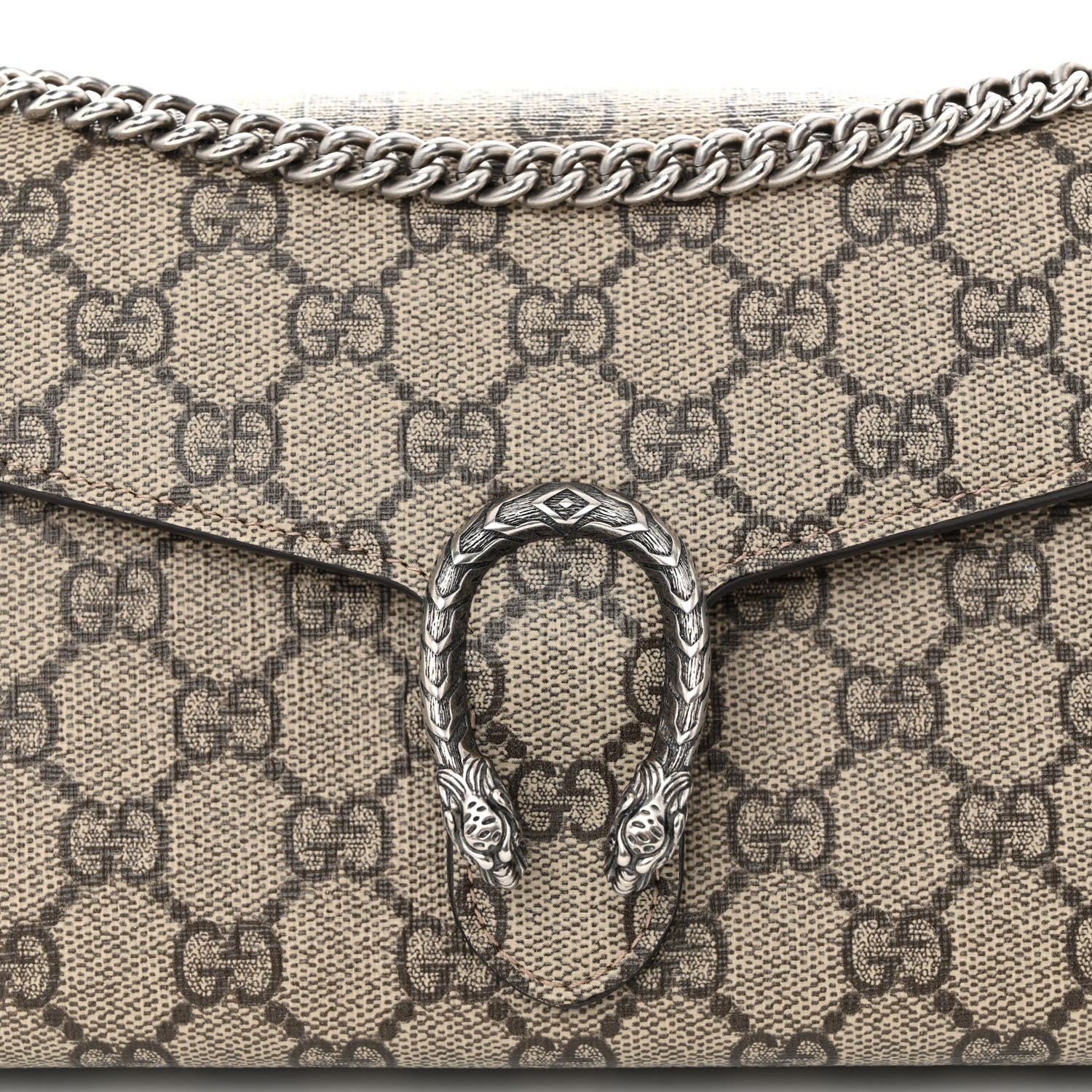 Gucci GG Supreme Monogram Mini Dionysus Chain Wallet Beige Taupe 7 of 9