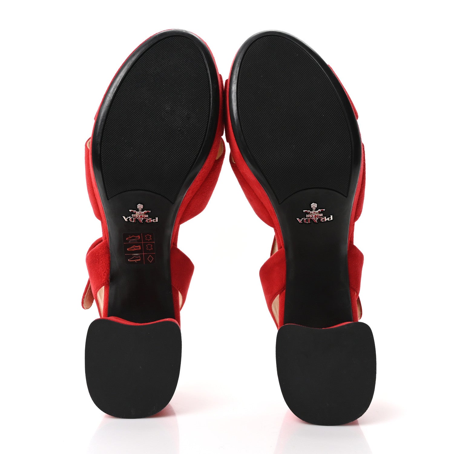 Prada Camoscio Crisscross Platform 25/85mm Sandals 37.5 Red 6 of 10