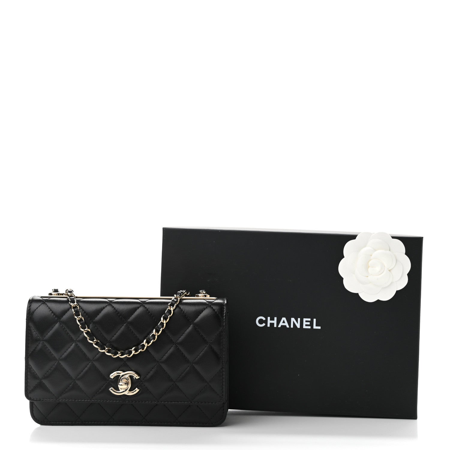 Chanel Lambskin Quilted Trendy CC Wallet On Chain WOC Black 12 of 12