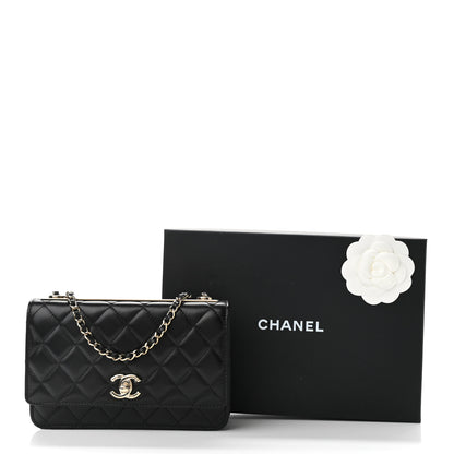 Chanel Lambskin Quilted Trendy CC Wallet On Chain WOC Black 12 of 12