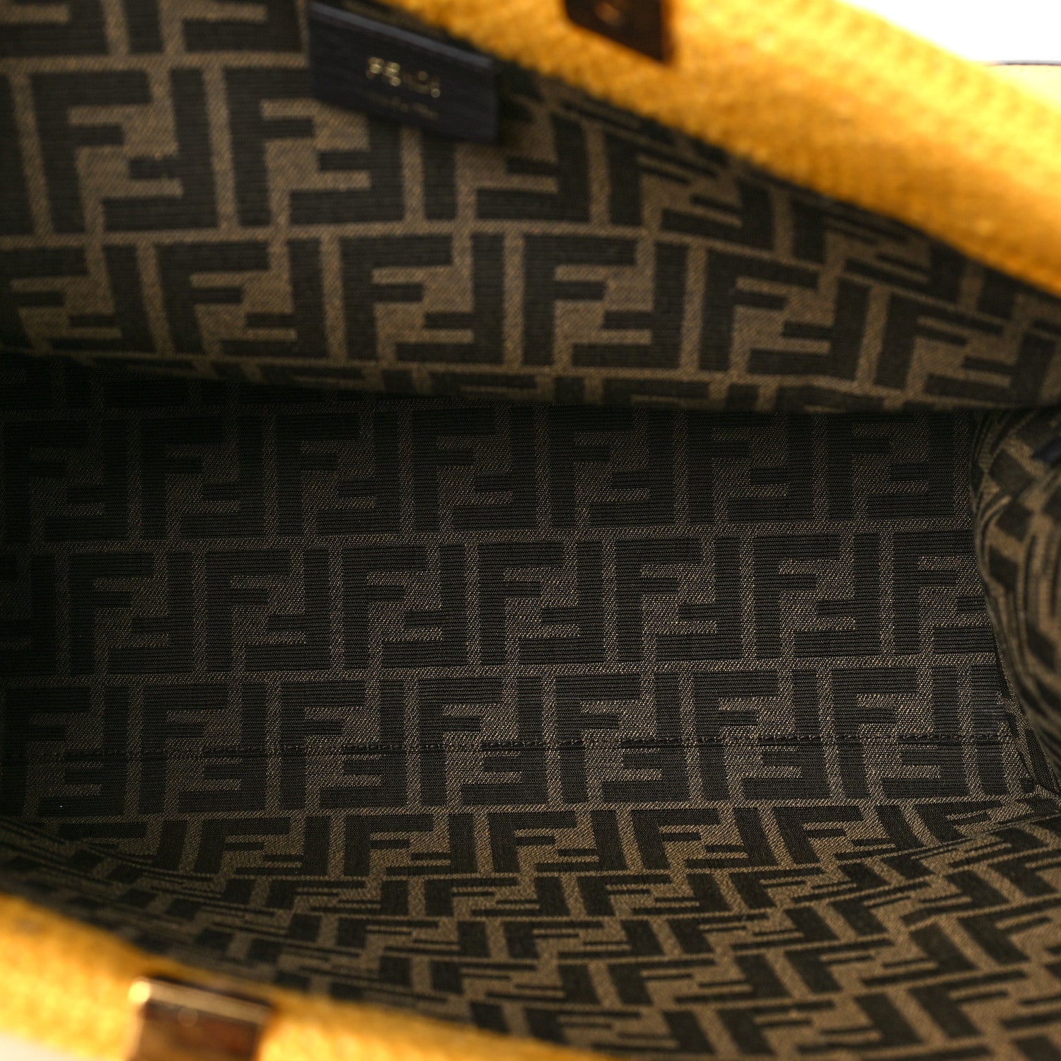 Fendi Crochet Vitello King Logo Plexiglass Medium Fendi Sunshine Shopper Tote Mimosa Panna 4 of 8