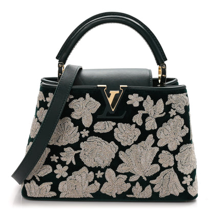 Louis Vuitton Velvet Embroidery Capucines BB Green 1 of 11