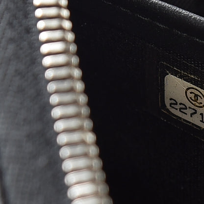 Chanel Caviar Quilted Diamond CC Gusset Zip Around Wallet Black 10 of 11