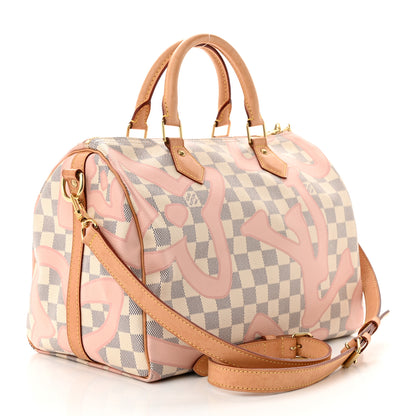 Louis Vuitton Damier Azur Tahitienne Speedy Bandouliere 30 Rose Ballerine 2 of 13