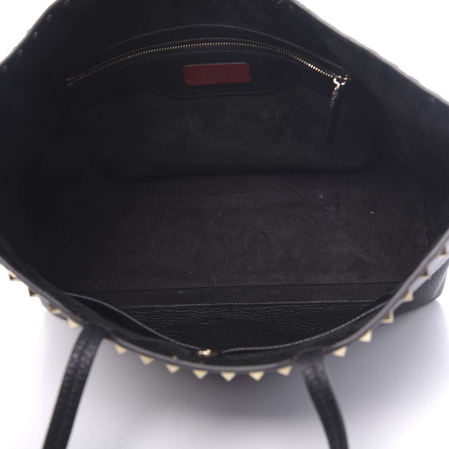 Valentino Garavani Grained Calfskin Small Rockstud Shoulder Tote Black 5 of 11