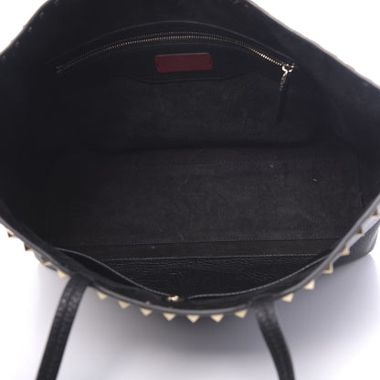 Valentino Garavani Grained Calfskin Small Rockstud Shoulder Tote Black 5 of 11
