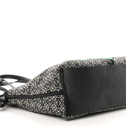 Loewe Canvas Calfskin Herbarium Flamenco XL Knot Bag Black Multicolor 8 of 11