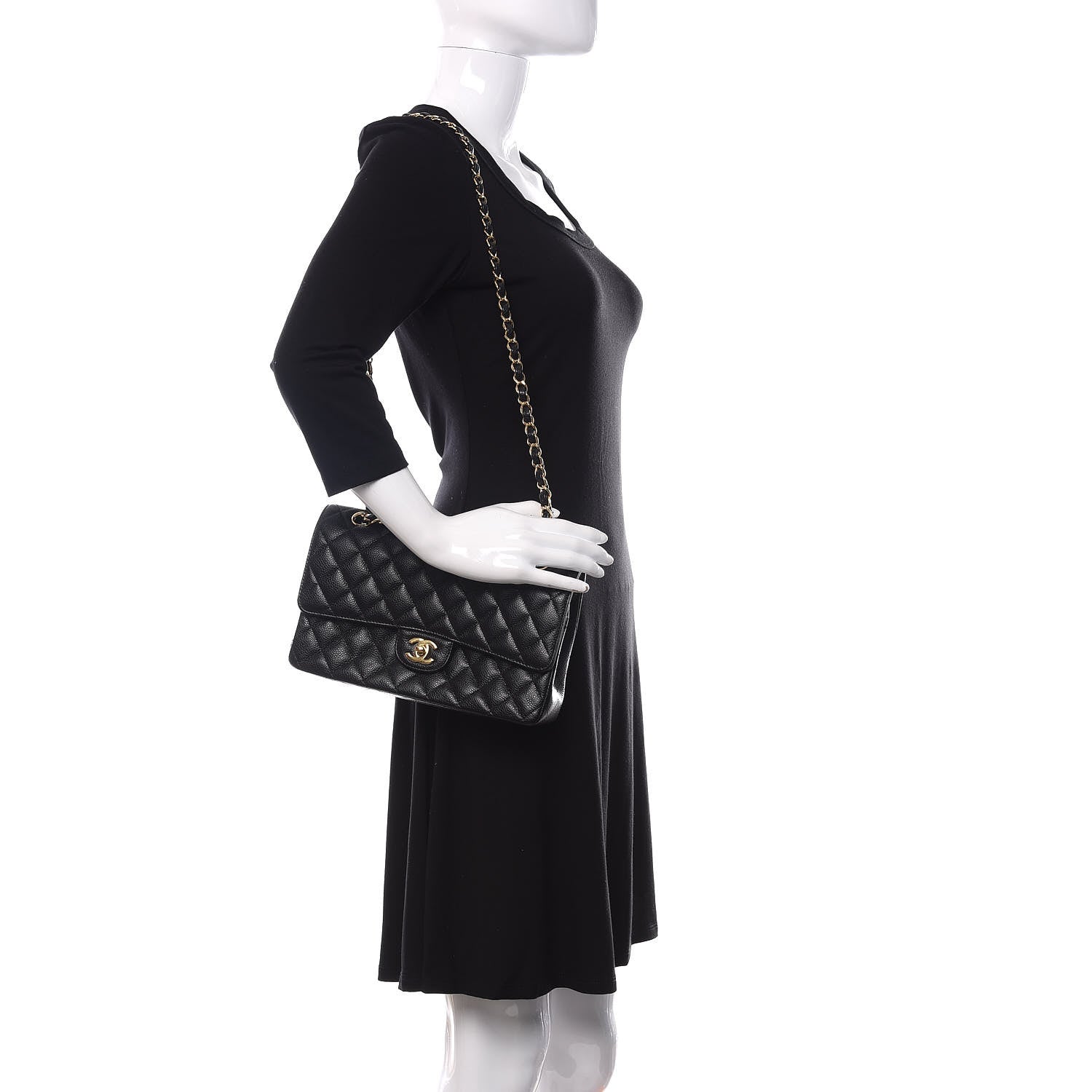 Chanel Caviar Quilted Medium Double Flap Black 2 of 21