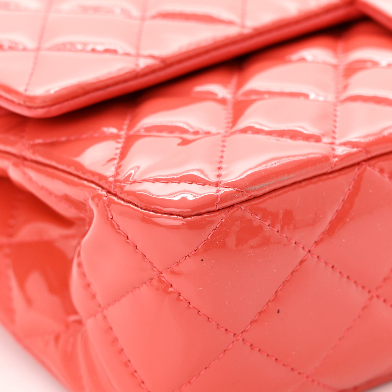 Chanel Patent Quilted Medium Double Flap Pink 9 of 21