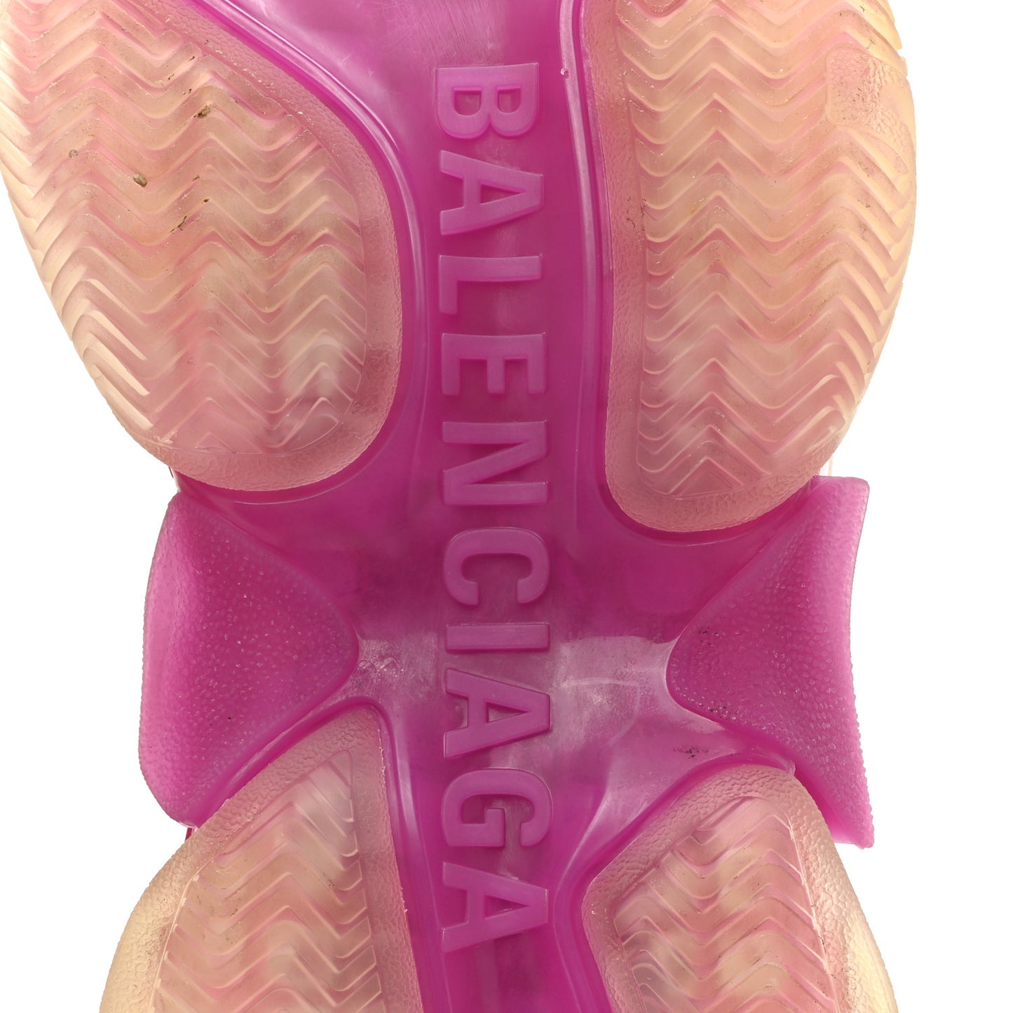 Fabric Mesh Clear Sole Womens Triple S Sneakers 36 White Pink