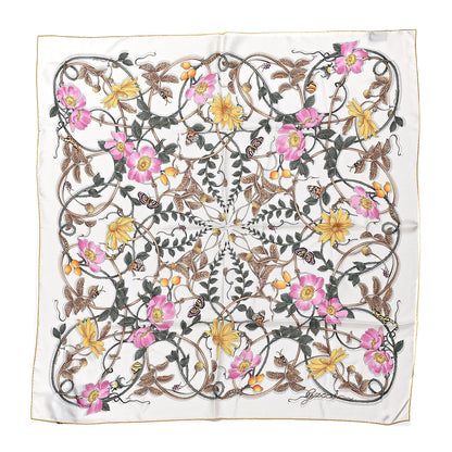 Gucci Silk Twill Flowerwebby Square Scarf White 1 of 6