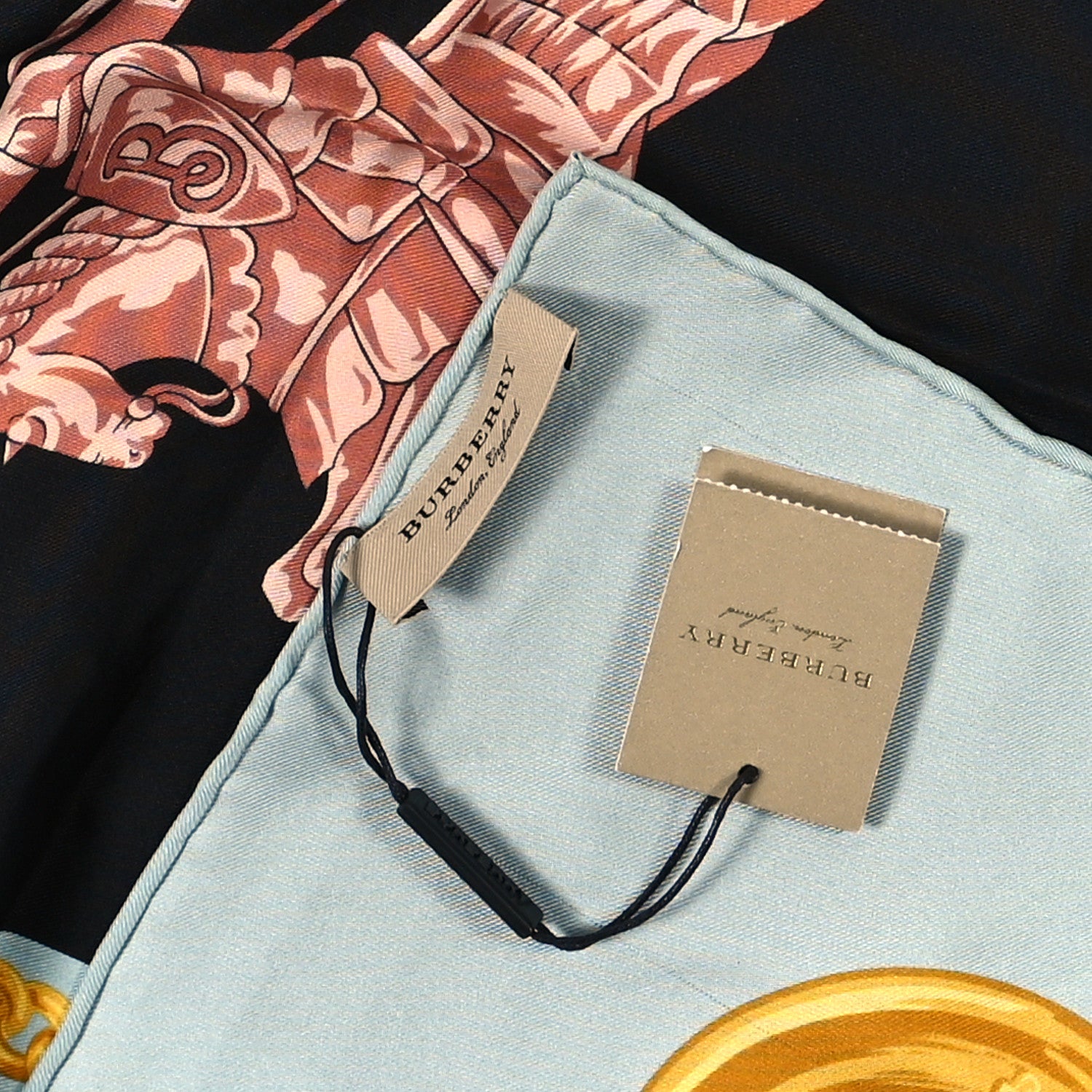 Burberry Silk Patchwork Pocket Watch Square Scarf Multicolor 3 of 3