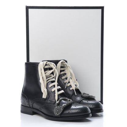 Gucci Calfskin Mens Queercore Brogue Wingtip Boots 6.5 Black 8 of 8