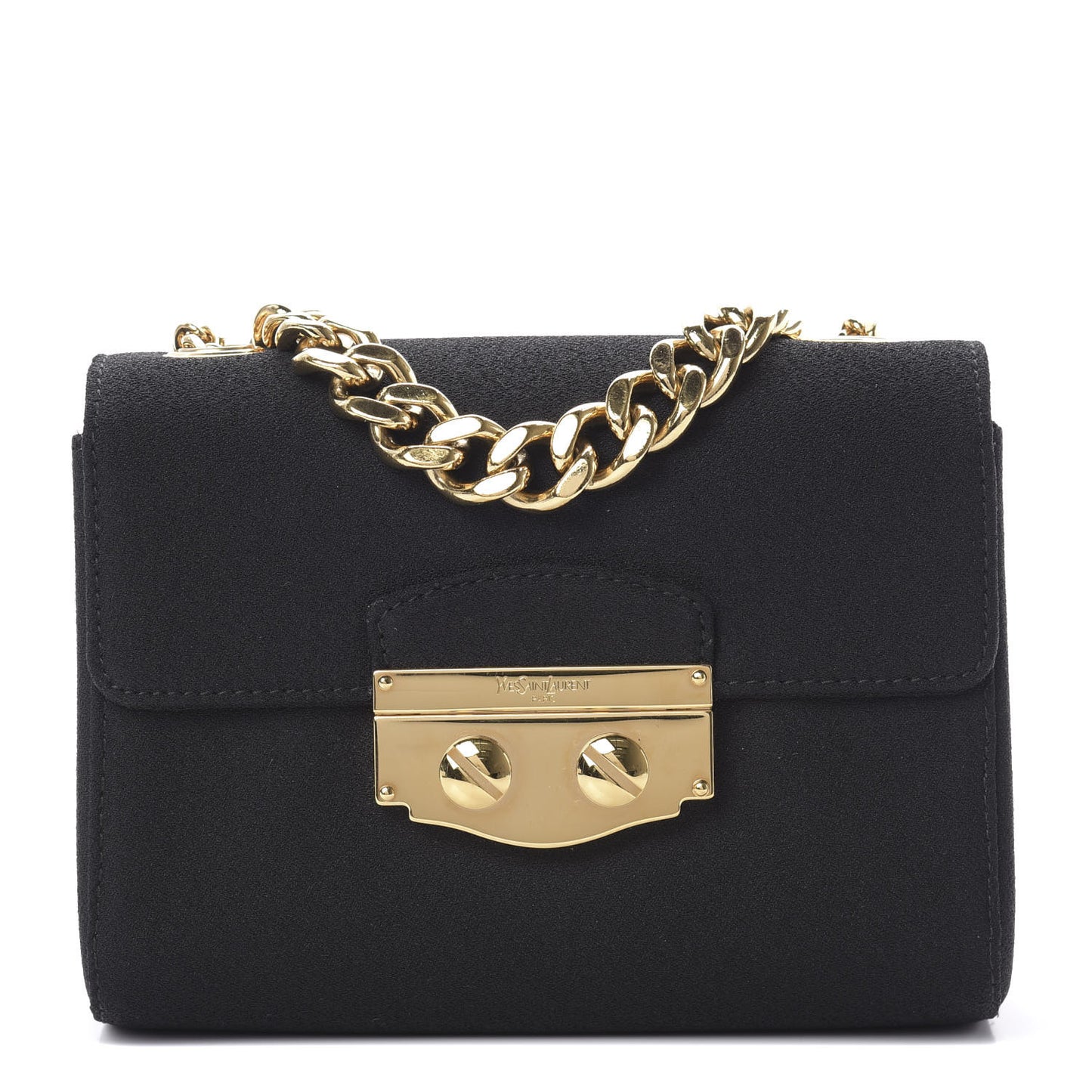 Satin Chain Shoulder Bag Black