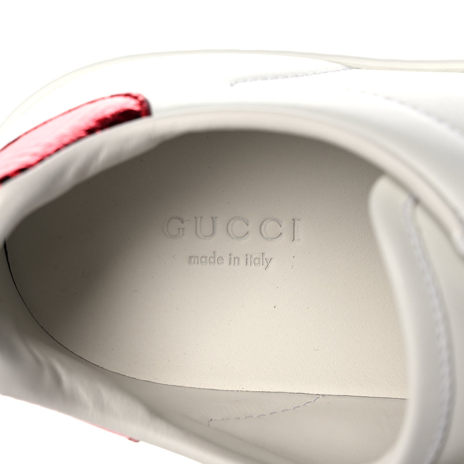 Gucci Calfskin Ayers Bee Embroidered Womens Ace Sneakers 38.5 White Green 7 of 9