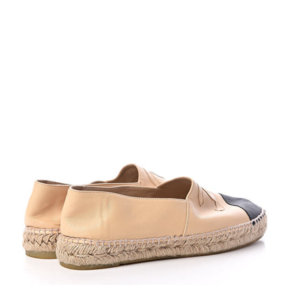 Chanel Lambskin CC Espadrilles 39 Beige Black 4 of 13