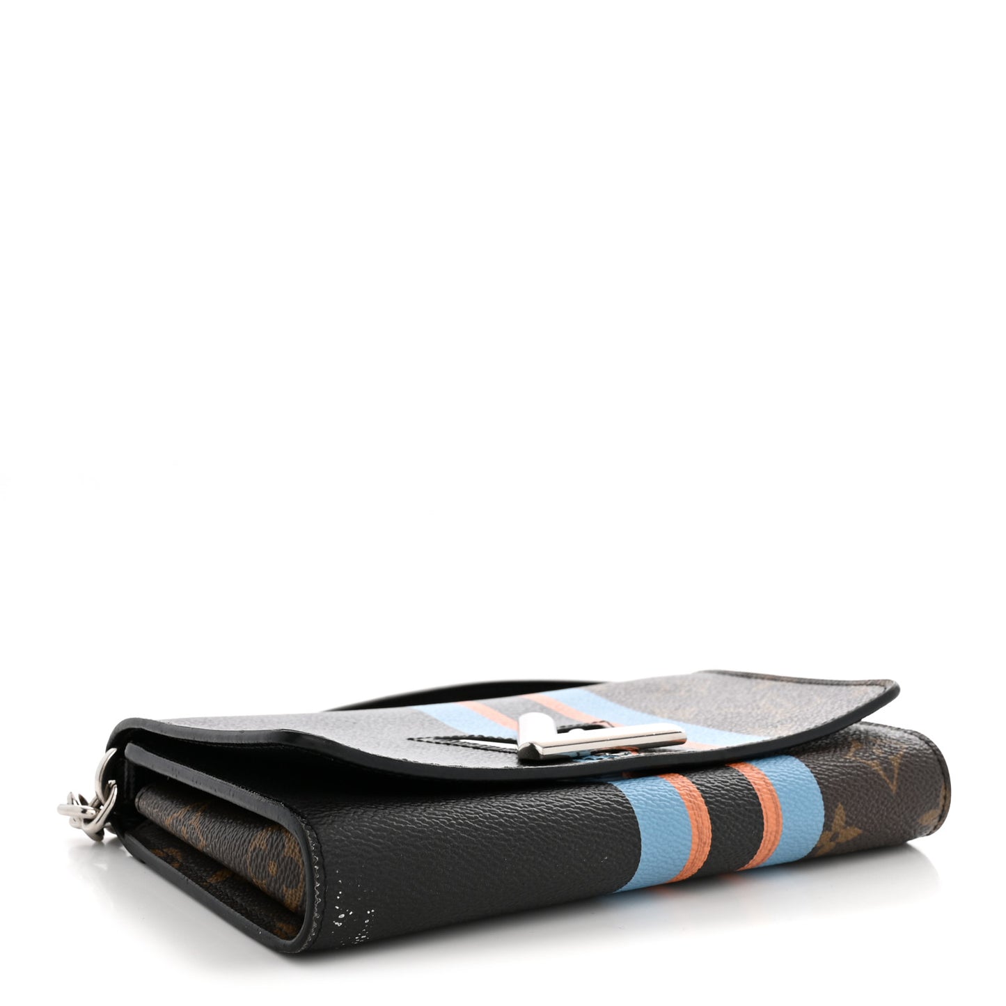 Monogram Stripe Twist Chain Wallet