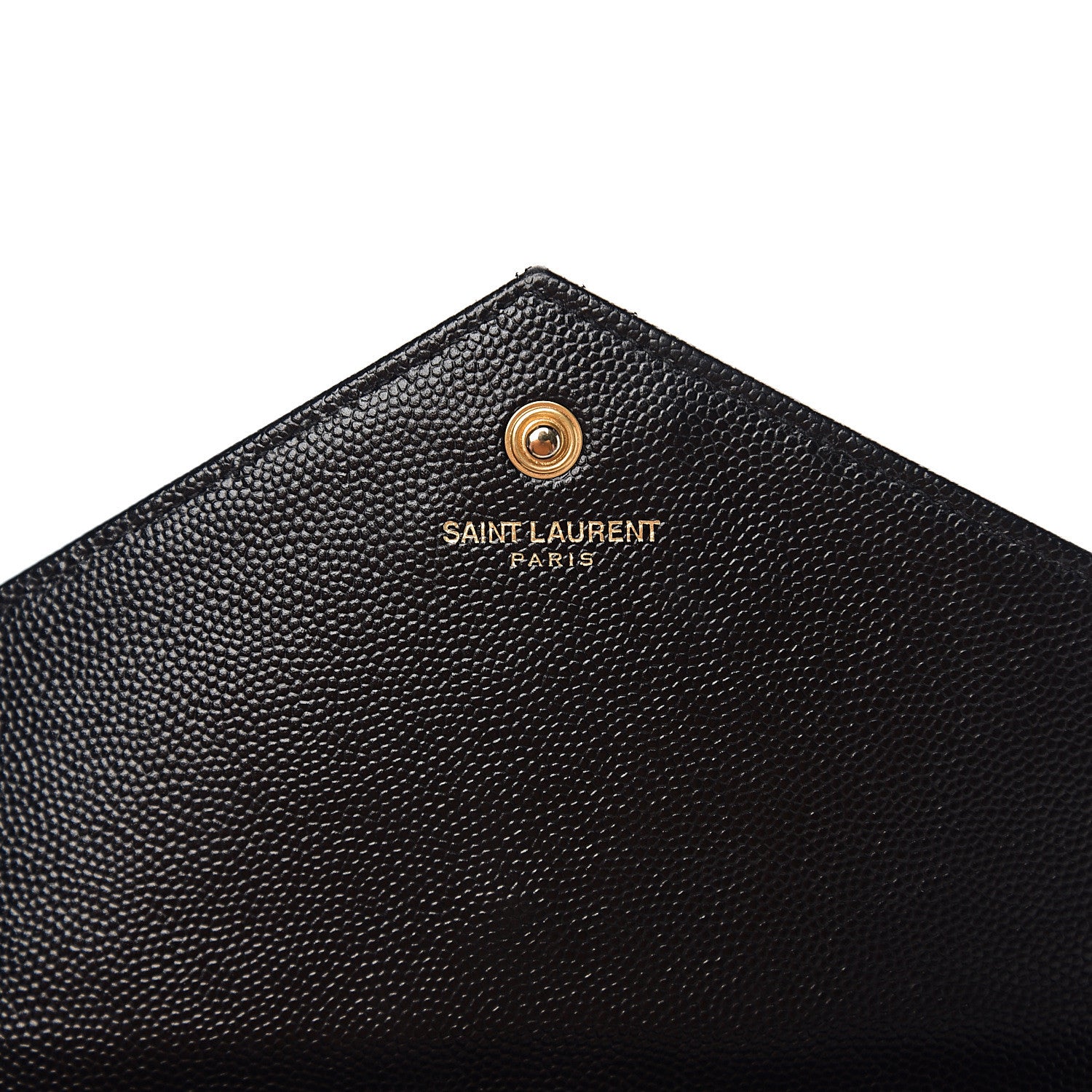 Saint Laurent Grain De Poudre Matelasse Chevron Monogram Chain Wallet Black 5 of 9
