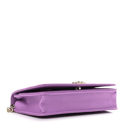 Chanel Caviar Quilted Boy Wallet On Chain WOC Purple 4 of 13