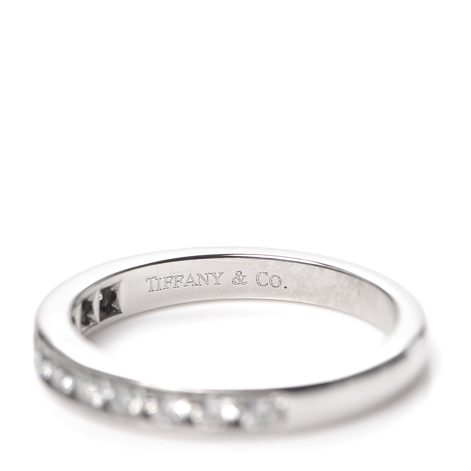 Tiffany Platinum Diamond .33ctw Half Circle Wedding Band Ring 52 6 5 of 6