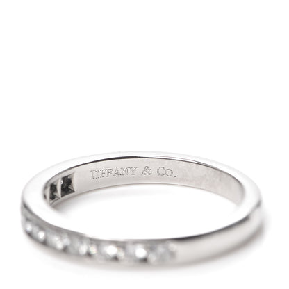 Tiffany Platinum Diamond .33ctw Half Circle Wedding Band Ring 52 6 5 of 6