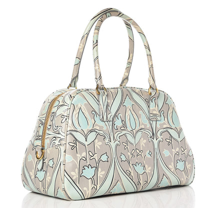 Prada Saffiano Anise Print Bauletto Green 3 of 12