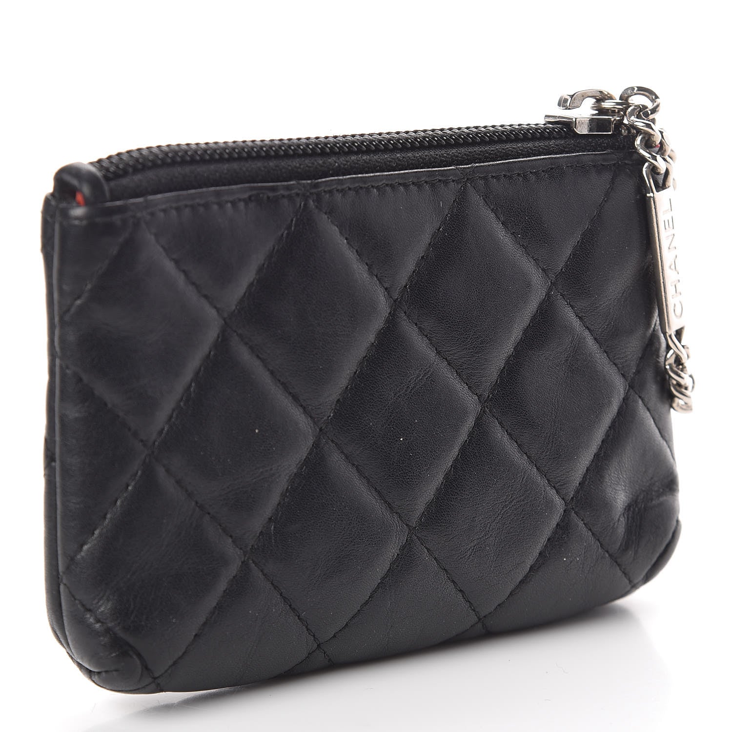 Chanel Calfskin Quilted Cambon Key Pouch Black 3 of 9