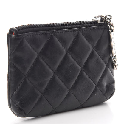 Chanel Calfskin Quilted Cambon Key Pouch Black 3 of 9
