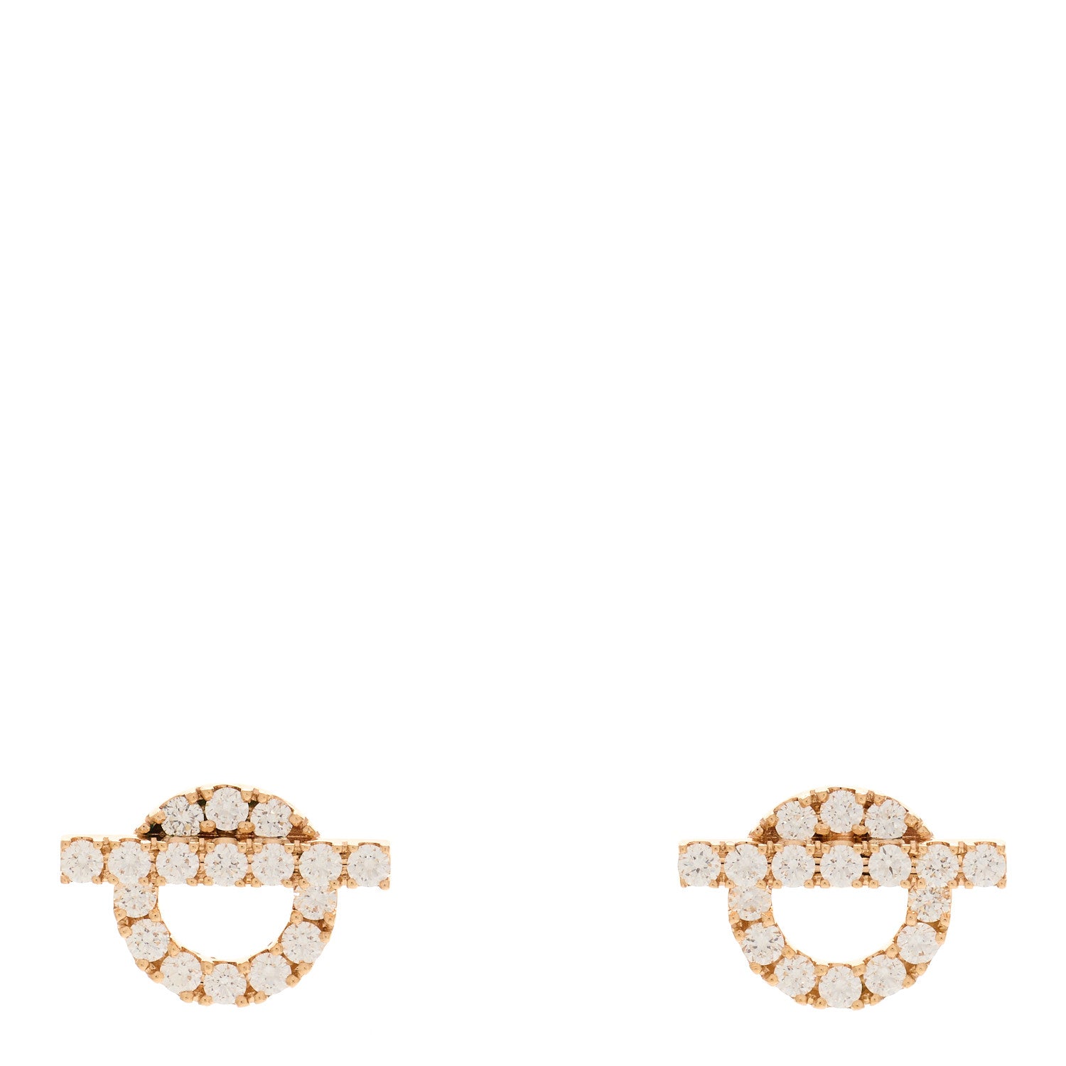 Hermes 18K Rose Gold Diamond Finesse Earrings 1 of 5