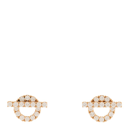 Hermes 18K Rose Gold Diamond Finesse Earrings 1 of 5