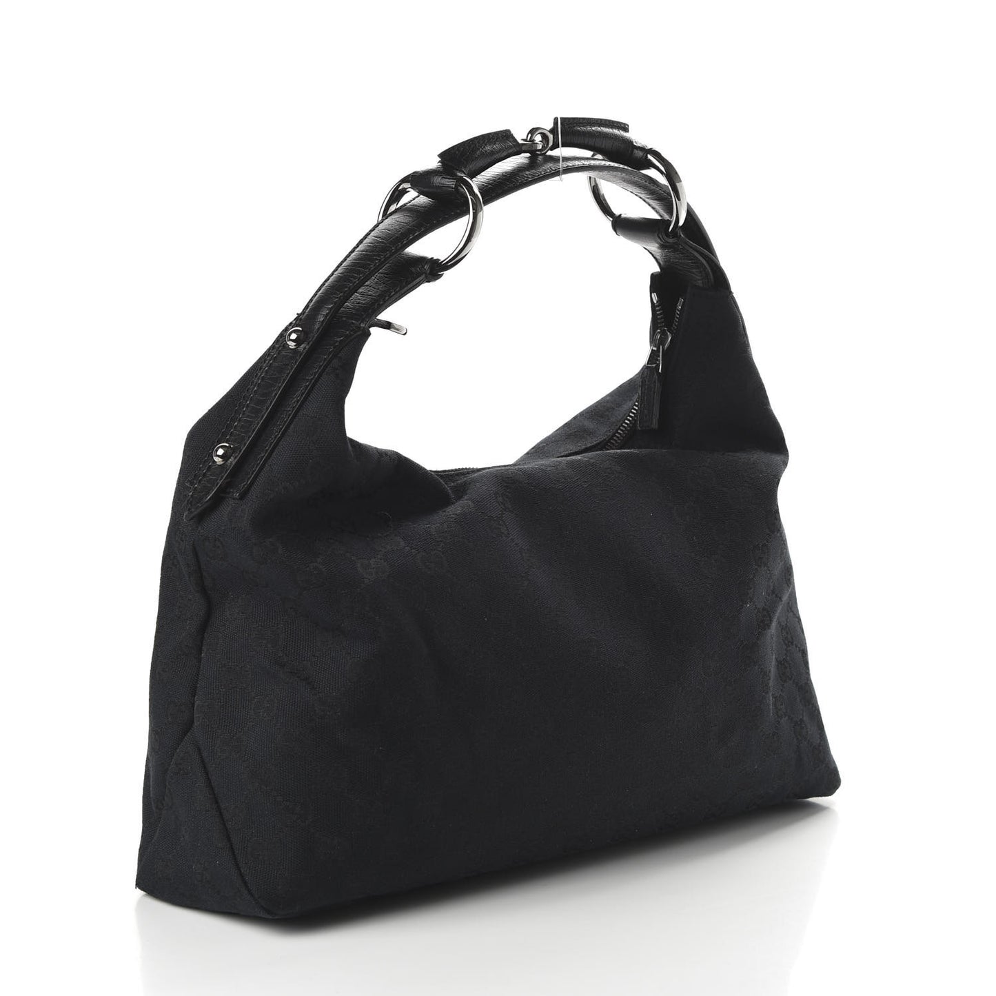 Monogram Medium Horsebit Chain Hobo Black